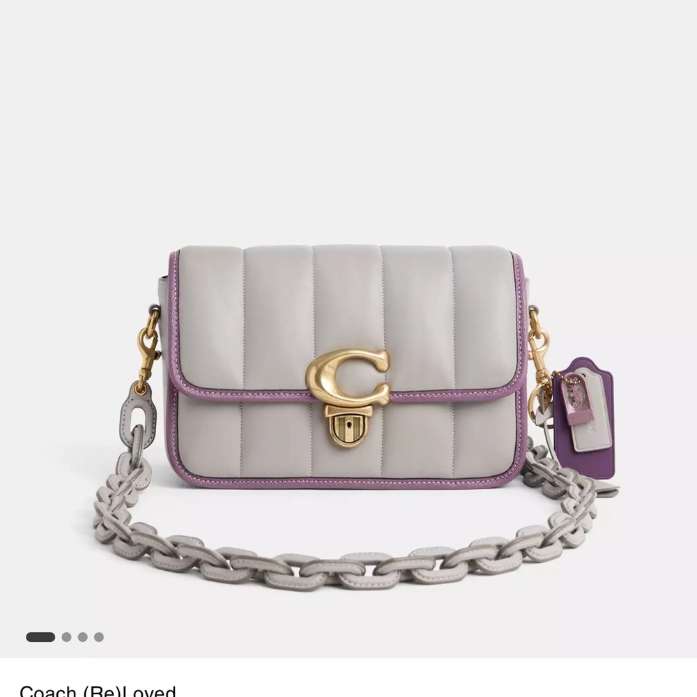 Coach Gray and Purple Quilted Shoulder Bag
